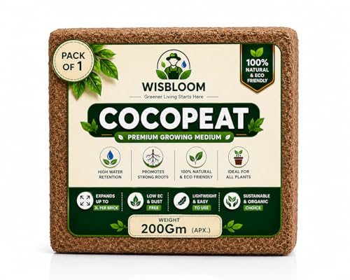 Image of Cocopeat Blocks for Gardening Pack of 1, 200g Compressed Coco Peat Bricks, Growing Medium for Seed Starting, Pots, Grow Bags & Indoor Plants (1 PC)