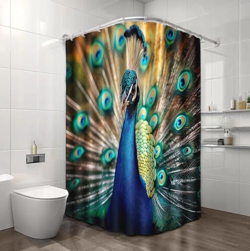 Rideau de douche lavable marron vert en polyester imperméable 240x200
