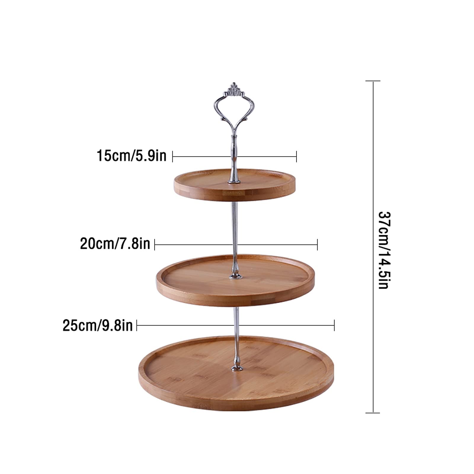 Présentoir à Gâteau 3 couches en bambou gâteau stand Creative Dessert Présentoir Retro Afternoon Tea Dessert Table gâteau de mariage Assiette pâtisserie stand Stand de Gâteaux