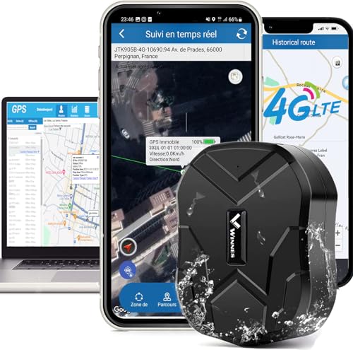 4G Rastreador GPS Profesional con Tecnología,Localizador GPS para Coche Bote,Maquinaria y Camiones con Alerta Antirrobo Impermeable,posicionamiento en tiempo real,Geocercas con App/Web TK905B-10000mAh