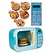 Microwave Toys Kitchen Play Set with Light Sound,Kids Pretend Play Electronic Oven with Play Food and 6 Color DIY Play-Dough for Children Ages 3+ Years (Blue)