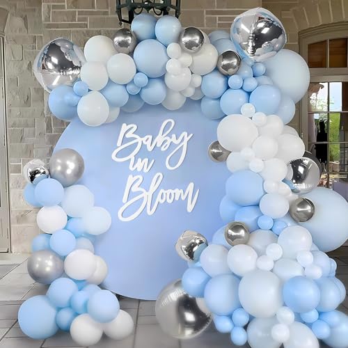Image of White Baby in Bloom Sign for Baby Shower - Felt Letter Baby in Bloom Large Banner Sign Party Backdrop for He or She Baby Shower Gender Reveal 1st Birthday Event Wall Photo Props Decor