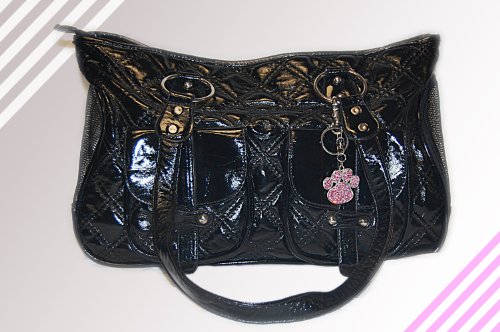 Dog Cat Faux-Leather Handbag Pet Carrier - Large