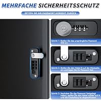 Briefkasten Paketbox für Außen, Paketbriefkasten mit Zahlenschloss, Automobilstahl Pulverbeschichteter Paketbox, Paketbriefkasten mit Wasserdichter & Debstahlsicherer Funktion (50 x 38 x 120cm) – Ansicht 6