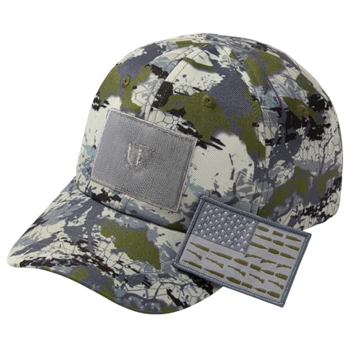 Image of Tactical Hat with Flag Patch Camo Military Army Hats Adjustable Trucker Baseball Cap Soft Top for Shooting