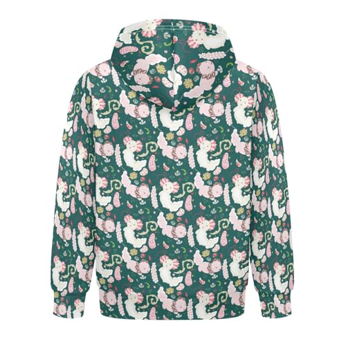 Seahorse Navy Coral Youth Hoodie Sweatshirt2