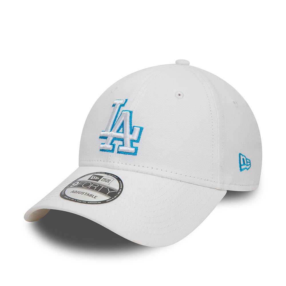 New Era 9Forty LA Dodgers Team Outline CapEra Baseball Cap Curved Brim (One Size - White)