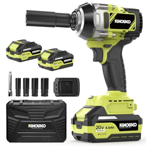 NINOUKO Power Impact Wrench 1000N.m Brushelss 1/2 Cordless Impact Driver