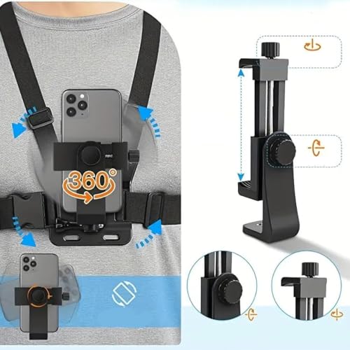 Accesorios de cámara de acción con kit de correa elástica para pecho de ciclismo seguro 5