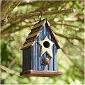 Glitzhome 9" H Rustic Patriotic Garden Distressed Wooden Decorative Bird House