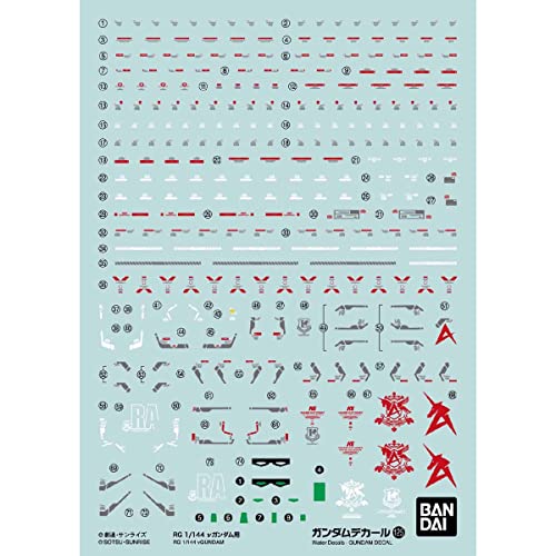 Bandai Hobby - Char's Counterattack - GD-125 RG Nu Gundam, Bandai Spirits Water-Slide Decals