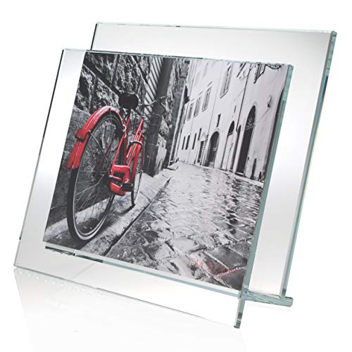 Omodomo - Marco De Cristal Para Fotos 18x13 Cm Hecho A Mano En Italia. Marco De Fotos Side By Side, Idea De Regalo Para Aniversario De Bodas De O Omodomo - Marco De Cristal Para Fotos 18x13 Cm Hecho A Mano En Italia. Marco De Fotos Side By Side, Idea De Regalo Para Aniversario De Bodas De O