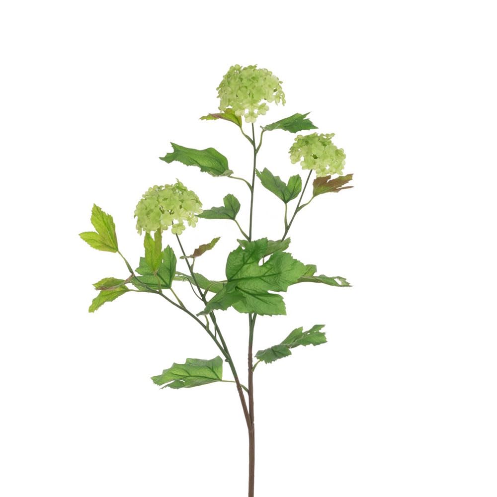 FloristryWarehouse ECO Sustainably Produced Faux Silk Viburnum Flower and Leaf Spray 89cm/35in Green