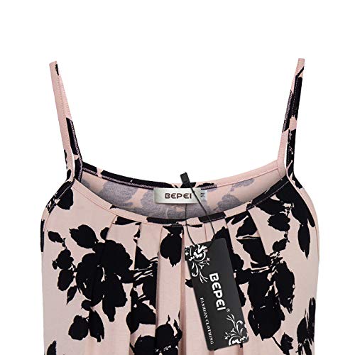 BEPEI Women Loose Casual Summer Pleated Flowy Sleeveless Camisole Tank Tops3
