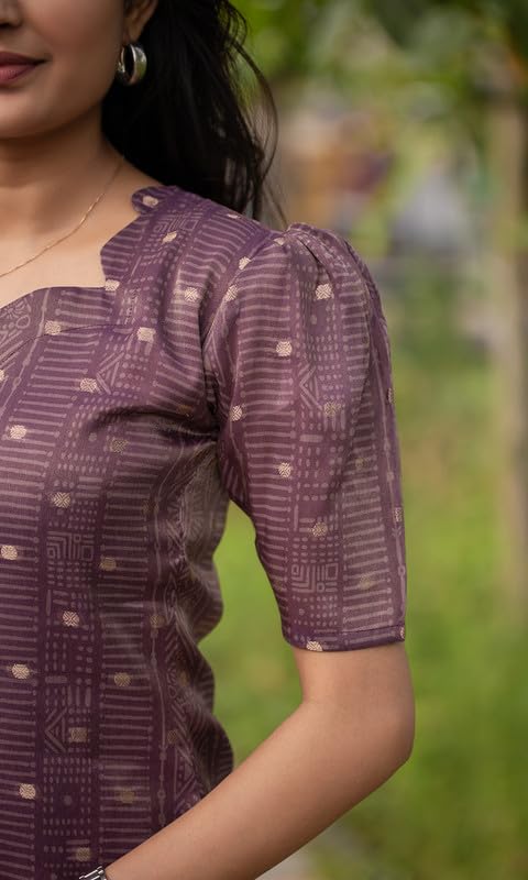 Image of Sun Fashion And Lifestyle Women's Simmer Stitched Printed Kurta Dupatta (KD8 Wine)