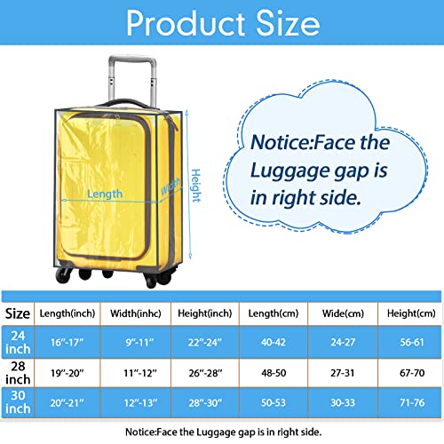 Sadnyy 3 Pieces Clear Luggage Cover Pvc Suitcase Luggage Cover Protector Waterproof Cover For Luggage Tsa Approved Luggage Cover, 24 Inches, 28 Inches, 30 Inches (Gray) #TOP1