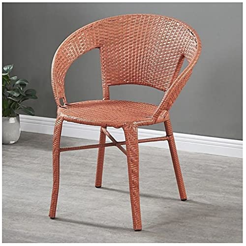 Fegoclt Outdoor Garden Furniture Garden Chair Balcony Small Rattan Chair Armrest Chair Leisure Outdoor Woven Teng Chair Retro Simplicity (Color : Red) #TOP14