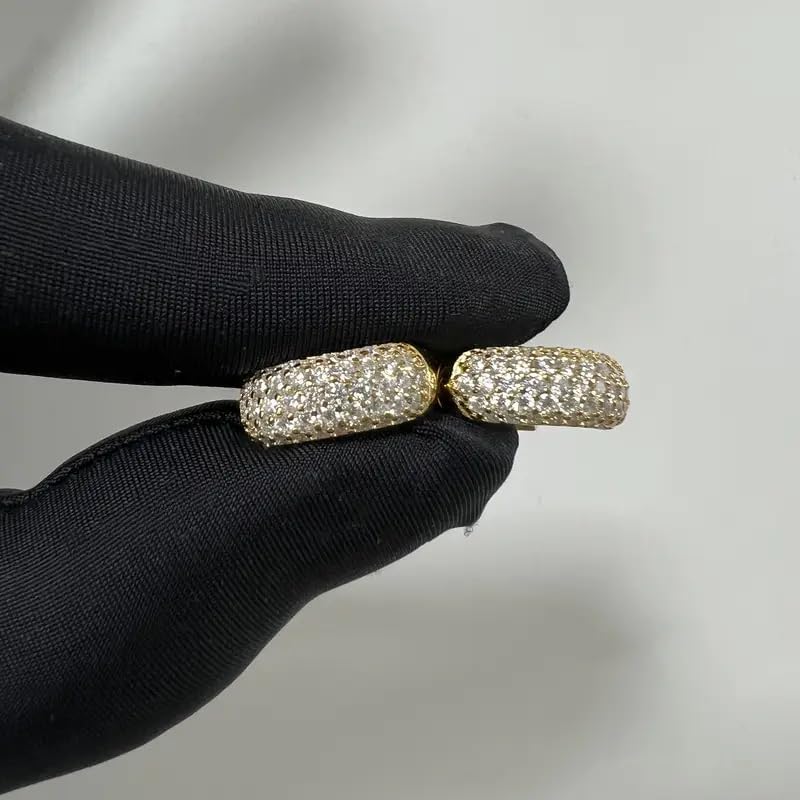 2ct Moissanite Hoop Earrings for Women Men, Vintage Hoops Earrings Brilliant Round Iced Out, D Color VVS1 18K Gold Plated 925 Sterling Silver Hypoallergenic, Lab Created Diamond Gift - Image 7