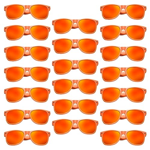 Pibupibu 20 Pack Neon Party Sunglasses Bulk, Unisex Adult, Orange