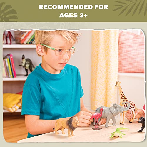 TERRA by Battat – Dschungelwelt – Dschungeltierfiguren & Zubehör – 60-Teile Spielzeug-Tier-Eimer für Kinder – Wildes Tier Spielzeug – Löwen, Gorillas, Zebras, Giraffen und mehr – 3 Jahre +