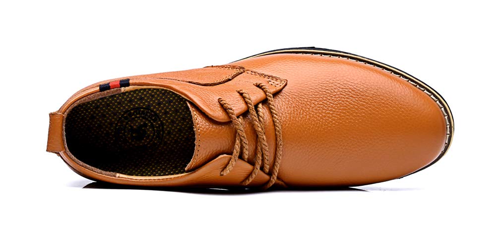 Men\'s Casual MOHEM Darren Premium Leather Lace-Up Shoes in Tan Brown With Box. Mohem Darren Mens sz 10 Premium Genuine Leather Lace Up  main image 4