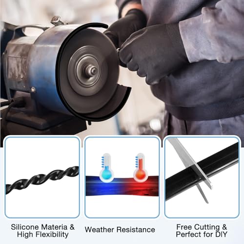 Kantenschutz Selbstklebend U-Profil Gummi, 3m flexibler Gummikantenschutz, U-Form Gummidichtung für Blech, Autotüren, Fenster, Tischkanten, Kantenschutzprofil Schwarz (1.6mmX3m)