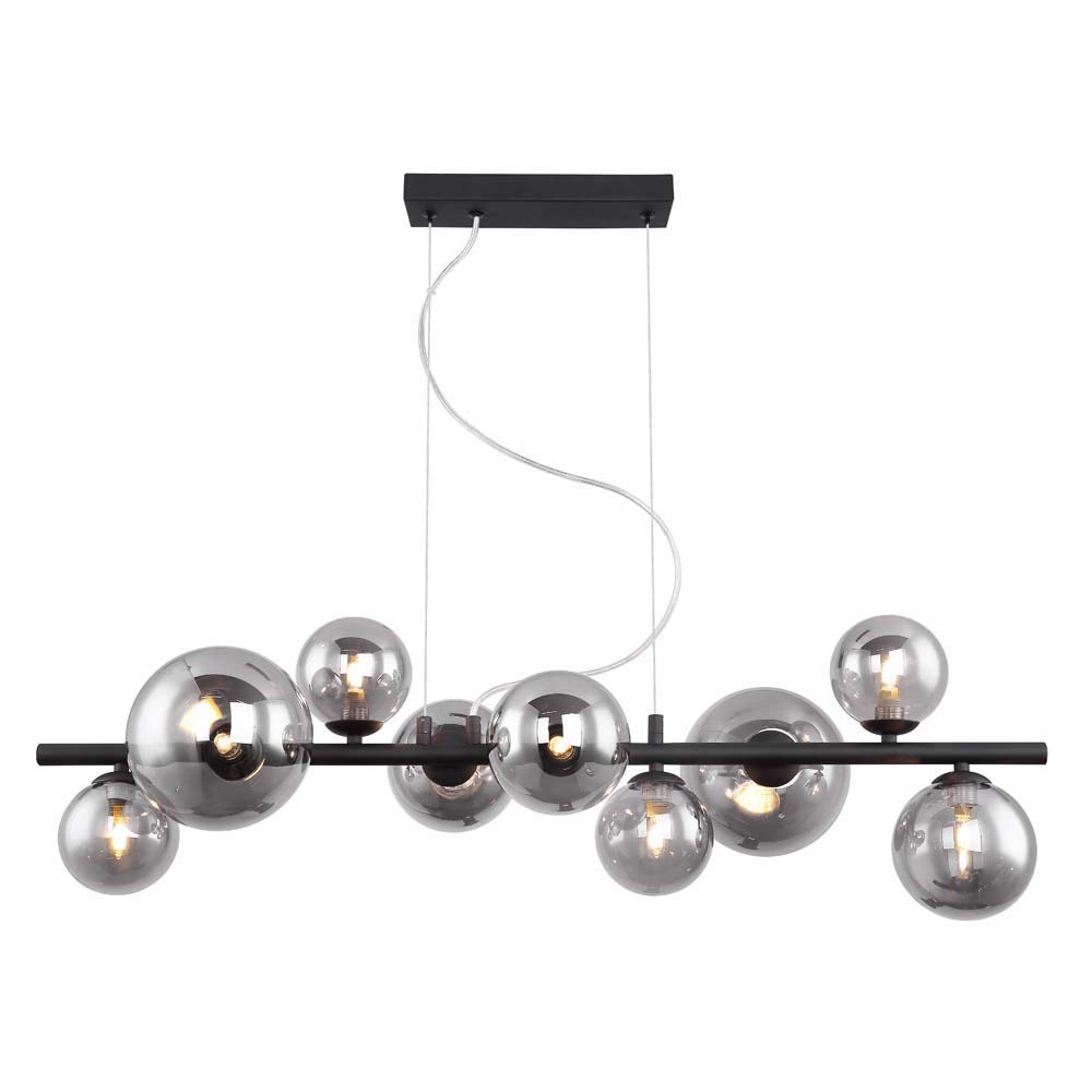 Lampa wisząca LED RIHA szklana średnica: 2 x 15 cm 31,5 W dymiony 4 x 10 cm 3 x 12 cm czarna
