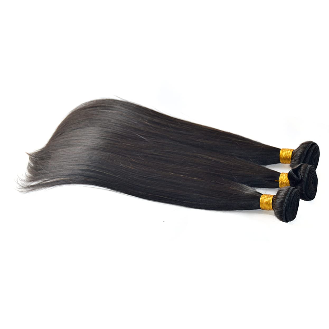 Straight Real Hair Extensions For Women 3 Bundles Set (8 8 8 Inches) 100g/Bundle Unprocessed Peruvian Human Hair Weave Natural Black Soft Smooth Doule Wefted Remy Hair Extensions Sew In Human Hair For Black Women