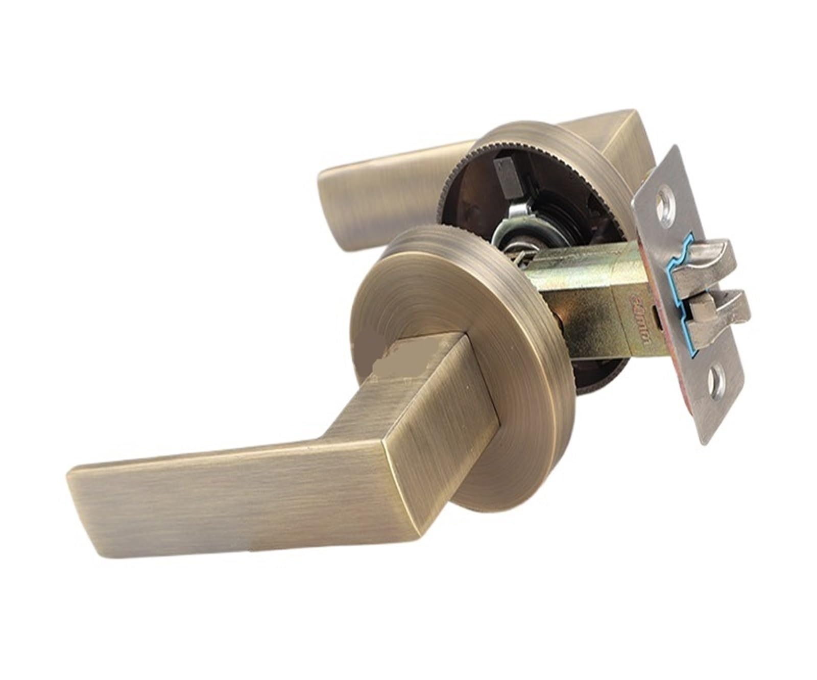 Vqdgpkpvv 5V Heavy Three-Pole Passage Lock Keyless Door Fire Aisle Bathroom Hotel Ktv Room Handle(Bronze)