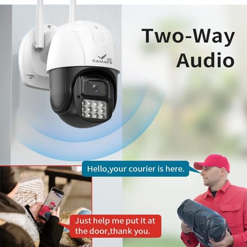 Camate Eclipse 4G Sim Based 3MP Wireless Outdoor Smart CCTV Camera, Pan & Tilt, Two-Way Talk, Coloured Night Vision, Motion Detection & Tracking, Alarm, Upto 256GB Micro SD Support 4 51ZtutEQjKL