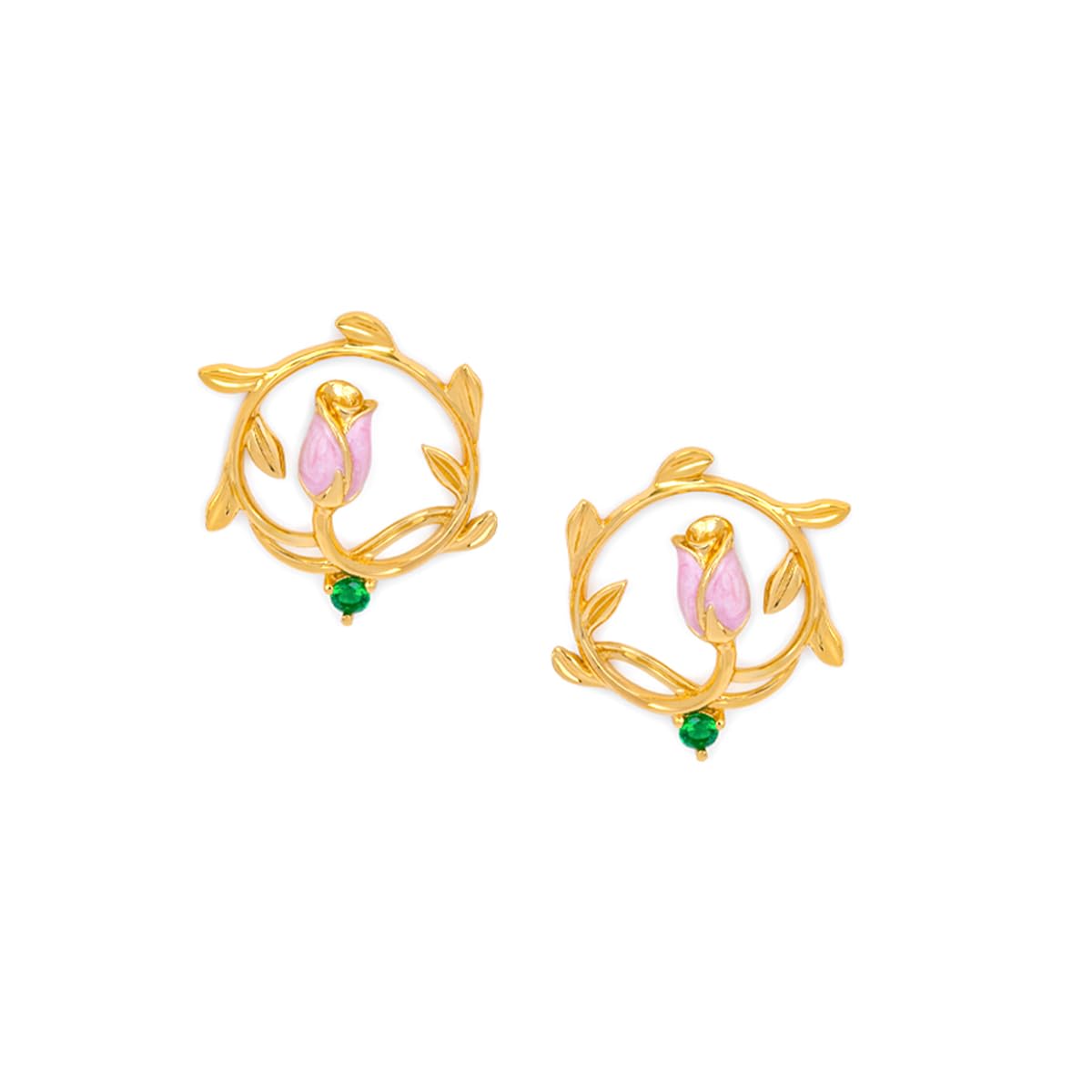by CaratLane 925 Silver Rose Earrings Crafted in Gold Plated for Womens & Girls-image-15