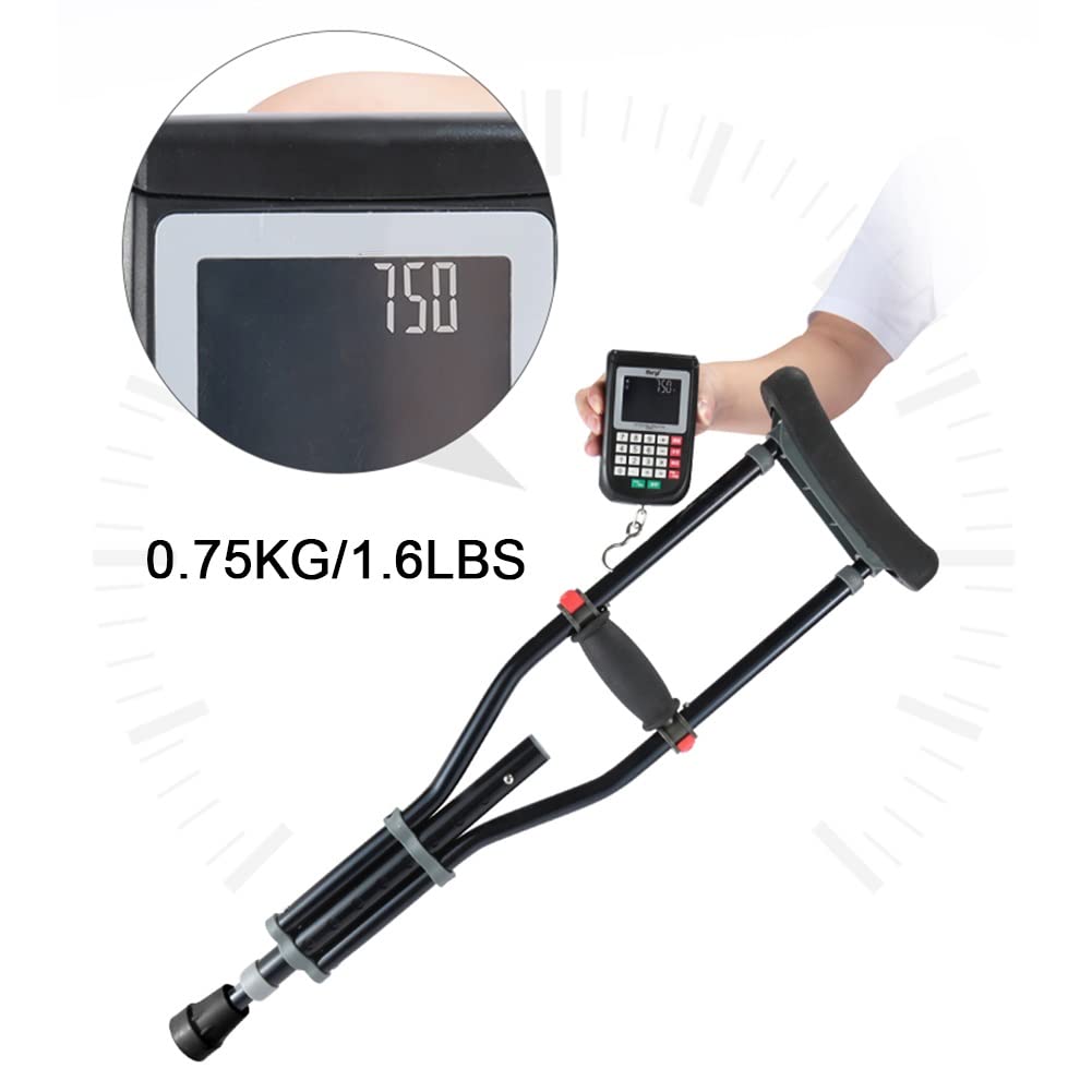 ADITAM Muletas para niños, muletas Ajustables para Caminar, muletas livianas de Aluminio, muletas ergonómicas para Entrenamiento de rehabilitación (Color : Black, Size : 1 Pair) Double The Comfort