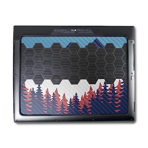 Image of MightySkins Carbon Fiber Skin Compatible with Alienware M18 R1 (2023) Full Wrap Kit - Winter Scape | Protective, Durable Textured Carbon Fiber Finish | Easy to Apply & Change Styles | Made in The USA
