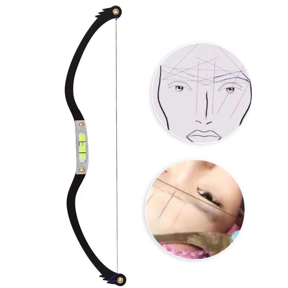 Eyebrow Line Marker Ruler,Eyebrow Mapper with Strings,Bow Mapper Tool with Mapping Thread Positioning Liner Sponge Measure Marker Ruler Tool(black) - Image 4