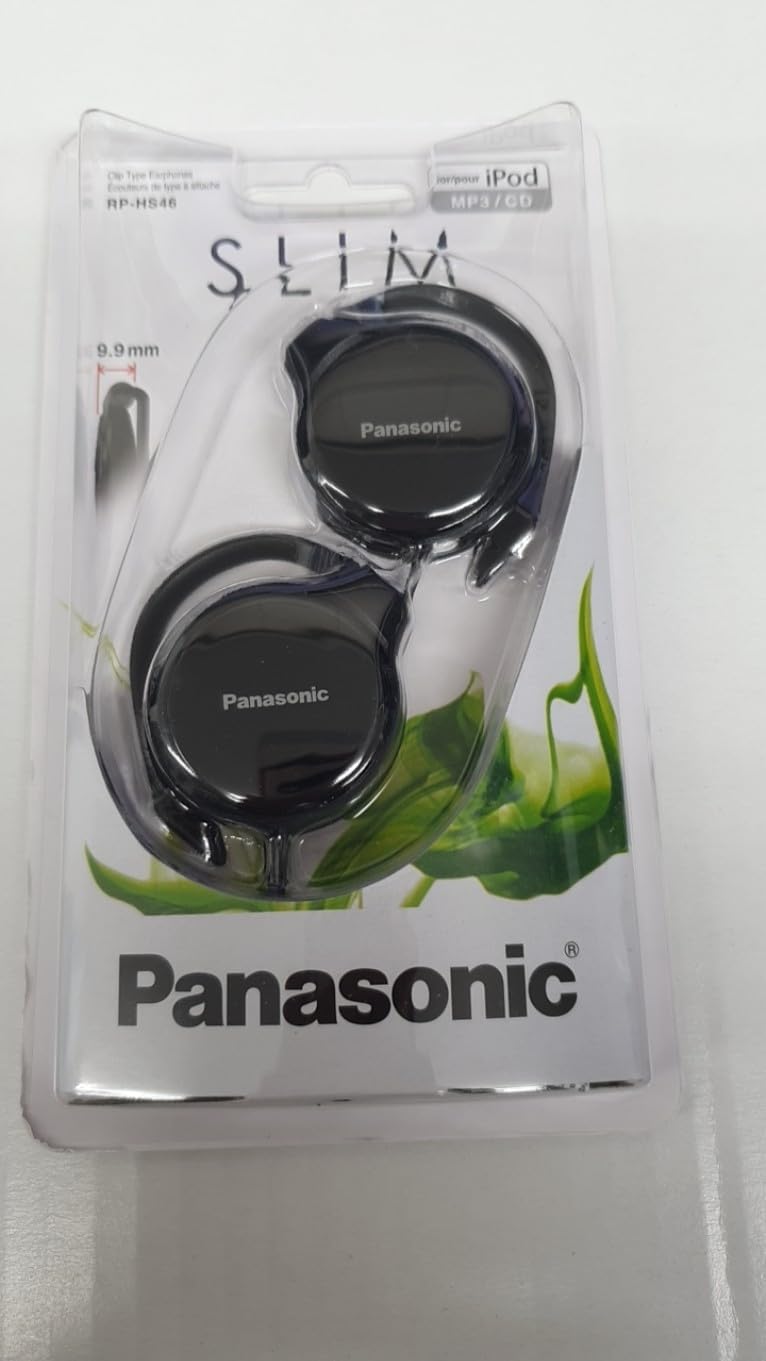 Panasonic RP-HS46-K SLIMZ Ear-Clip Headphones with Ultra-Slim Housing (Black)