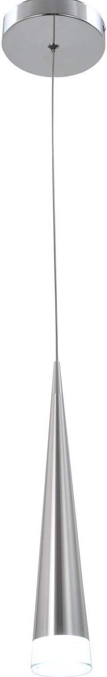 Ceiling Pendant Light 5W LED Bulb Embedded Modern White Acrylic Droplight Chrome Finished Lamp