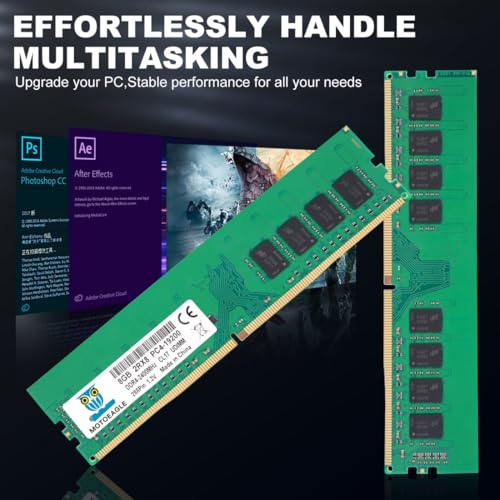 Image of 8GB DDR4 RAM 2400MHz UDIMM PC4-19200 DDR4-2400T CL17 DIMM Non-ECC 2RX8 Desktop Memory