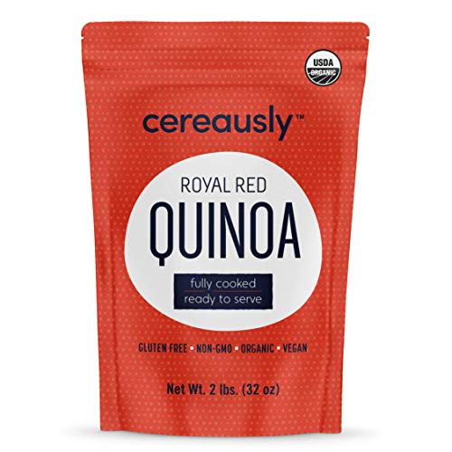 CEREAUSLY Fully Cooked Organic Red Quinoa | 2 Lb | Ready to Eat | Royal Bolivian | Non-GMO | Gluten-Free | Vegan