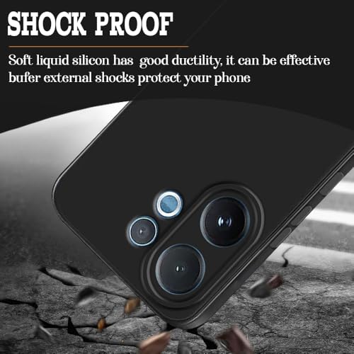 Image of Back Cover for Vivo V60 5G / V60e 5G / T4 Pro 5G | Full Camera Protection | Premium Liquid Silicon Case | Flexible Bumper Case for Vivo V60 5G / V60e 5G / T4 Pro 5G (Black)