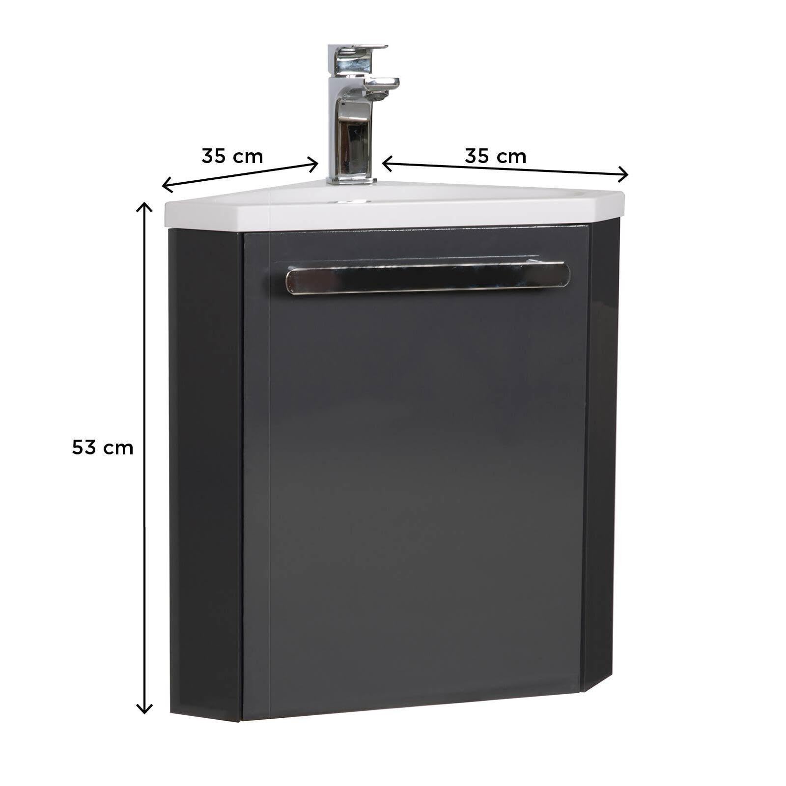Mob-In - Lavamani angolare SKINO con lavabo in resina L 35 x H 53 x P 35 cm