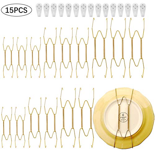 AIM Cloudbed - Juego de 10 perchas para placas de pared de acero inoxidable, compatibles con placas decorativas, ganchos para platos, diaplaya, 8 pulgadas con 10 ganchos de pared