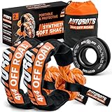 AUTOBOTS Soft Shackle (2PK) 3/4in X 24in Soft Shackle Recovery Kit 66200lbs Max Break Strength + 1 Snatch Recovery Ring Tow Shackles for UTV,ATV,Trucks,Off-Road Vehicles