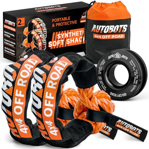Image of AUTOBOTS Soft Shackle 1 /2 inch x 22 inch Soft Shackles for Recovery | Max 66200lbs, UHMWPE fibre, Safer, Lighter, Easier to Operate, Offroad Accessories for Truck, Jeep, UTV, ATV