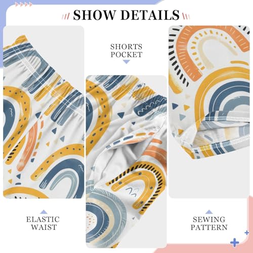 Watercolor Rainbow Pajamas Bottoms with Pockets Comfy Pjs Sleepwear Elastic Waistband Pajamas Pants Lounge Pants for 6-14 Years4