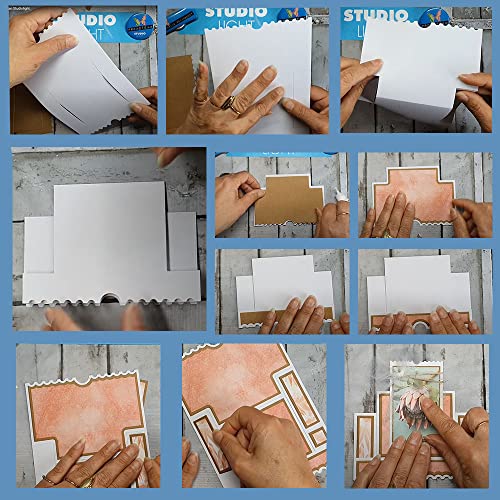 Alibbon 3D Card Shape Die Cuts For Card Making And Scrapbooking, Pop-Up Oval Background Cutting Dies Metal Template Molds, Rectangle Die Cuts For Diy Photo Album Paper Embossing Card Making Decoration #TOP4