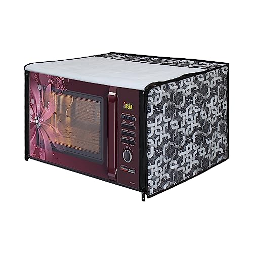Image of DREAM KING Stylish Design & Printed Microwave Oven Cover Full Closure |waterproof & Dustproof Oven Cover Suitable for All Models - Multicolour SA38