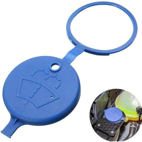 CUIKOSAER Replacement Car Windscreen Fluid Reservoir Cap, Automobile Washer Wiper Cleaning Fluid Bottle Cover 52mm Inner Diameter Suit for Ford Focus Peugeot, Blue 1 Pack Cover