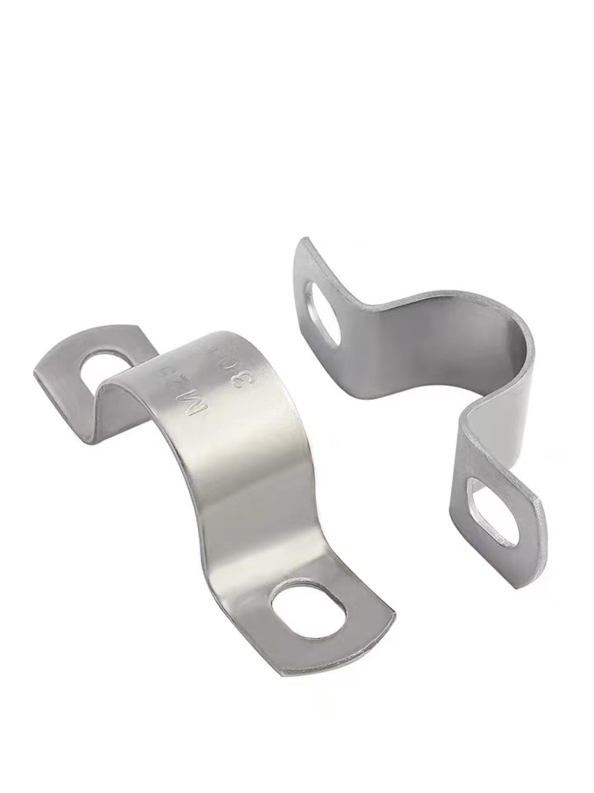 U Shape Pipe Clamp 5Pcs Thickened 304 Stainless Steel Plumbing Saddle Clip Brackets Clamp Horse Card Single Fixed Pipe Riding M8-M60(M25)