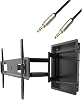 Kanto Articulating TV Wall Mount for 46 to 80 Television Displays Plus 6ft Kubicle Aux Cable Bundle