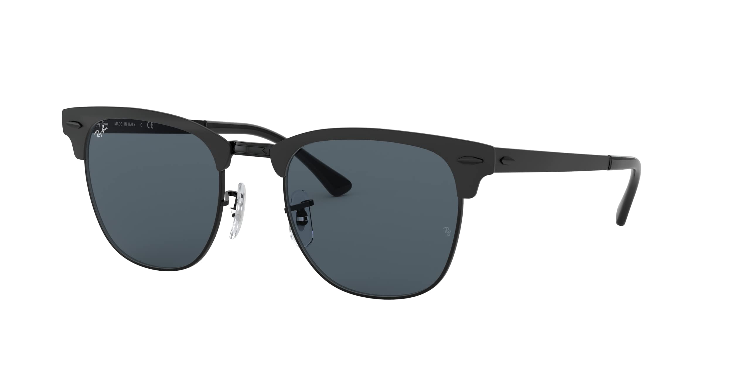 Ray-Ban Metal Clubmaster Sunglasses in Matte Black Blue RB3716 186/R5 51